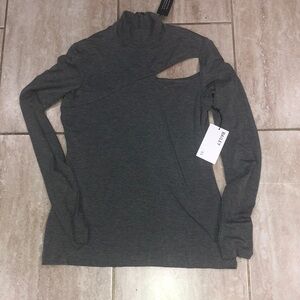 Bailey 44 Faith Ponte Knit cutout Top in Grey Medium